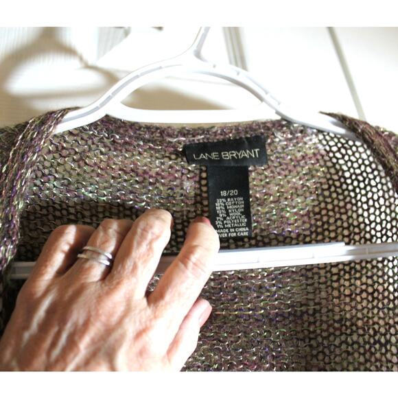 Lane Bryant Earth Tones Wool/Mohair Blend Open Front Cardigan sz 18/20W - Picture 3 of 3